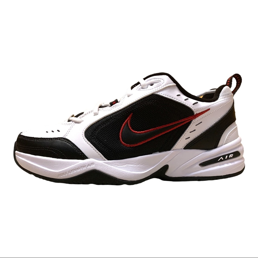 Size 10.5 Nike Air Monarch IV - White Black Varsity Red - Running Sneakers.